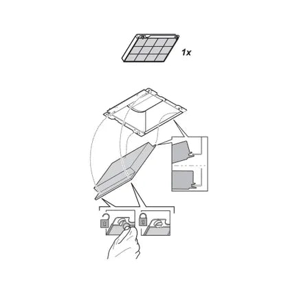 montage Filtre hotte Electrolux MCFE01 / 9029800456